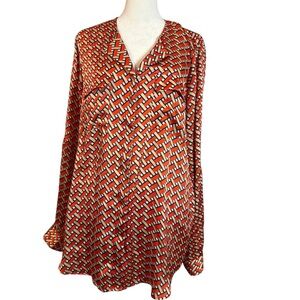 Jones New York Satin Boss Babe Blouse Office Elegance size 10